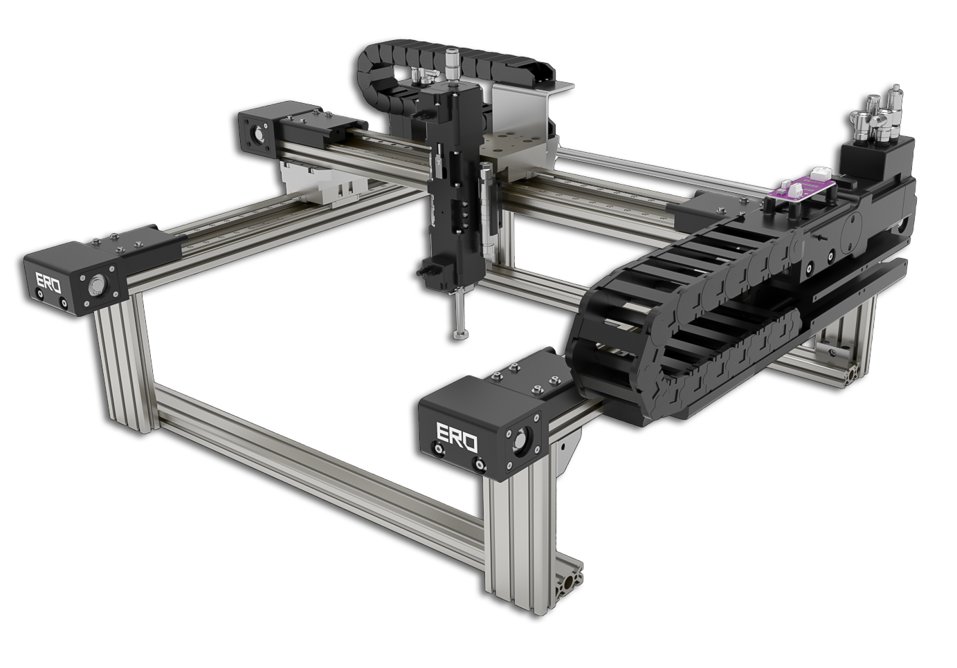 Hier kann man einen ERO Botics Linearroboter sehen der als Keyvisual dient